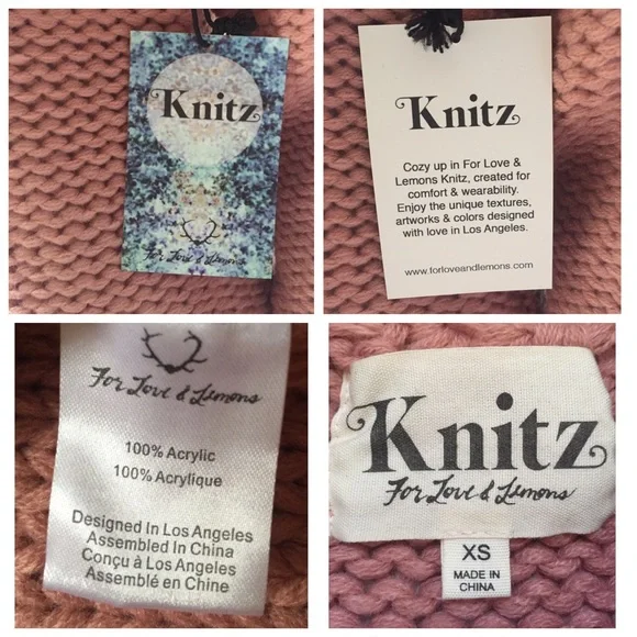 KNITZ for love & lemons pink sweater dress XS - Picture 4 of 4